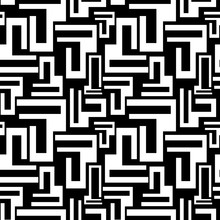 Abstract Geometric Black White Seamless Vector Pattern Background Illustration