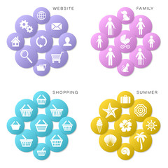 Wall Mural - Colorful vector web icons
