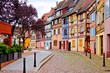 Quaint colorful houses of the Alsatian city of Colmar, France