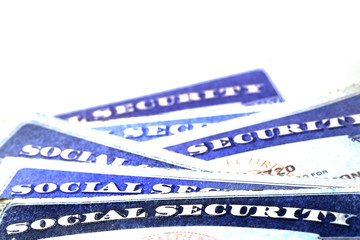 Wall Mural - Social Security Cards Representing Finances and Retirement