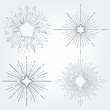 Hand-drawn vector geometric elements in the form of sunlight. Perfect for invitations, greeting cards, posters and more.