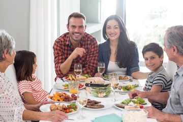 Wall Mural - Family together having meal