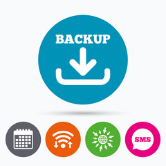 Wall Mural - Backup date sign icon. Storage symbol.