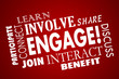 Engage Involve Participate Join Interact Word Collage