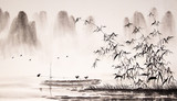 Fototapeta Sypialnia - Chinese landscape ink painting