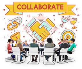 Sticker - Collaboration Solution Partnership Cooperation Concept