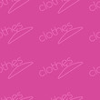 Fashion seamless background with pink clothes logo text for beauty banner, poster design element