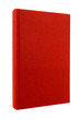 Red hardcover book front cover upright vertical one single isolated on white background photo
