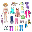 paper doll and a set clothes for her