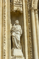 Wall Mural - Statue near the main entrance of Gothic cathedral Basilique Cathédrale Sainte-Croix d'Orléans