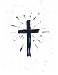 Hand drawn black grunge cross.