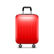 Red luggage isolated on white vector