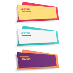 Canvas Print - Banners collection. Set of three realistic beautiful banners. Vector illustration, eps 10