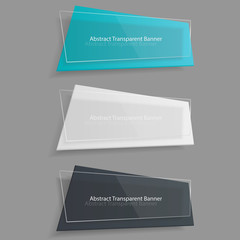 Canvas Print - Banners template. Set of three realistic abstract transparent banners. Vector illustration, eps 10