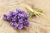 Fototapeta Lawenda -  Lavender - bunch of lavender flowers on a wooden background. 