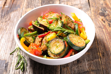 Wall Mural - ratatouille,fried vegetables and herbs