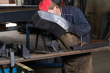 metalworker at work in his workshop