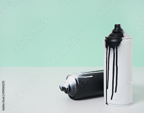 black and white spray paint bottle © pauchi