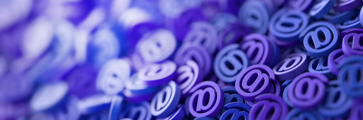 Email symbols, 3d rendering background