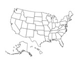 Fototapeta Mapy - USA map - vector illustration.