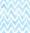 Chevron of blue color on white background. Watercolor seamless pattern for fabric