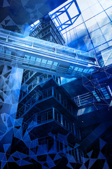 Poster - smart building and mesh network, abstract image visual