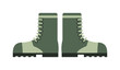 Old military boots leather combat soldier footwear vector illustration