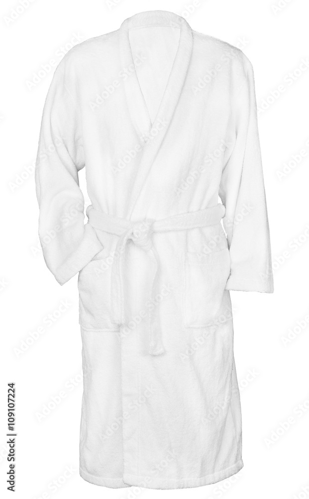white bathrobe bathrobe. - obrazy, fototapety, plakaty 