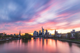 Fototapeta  - Frankfurt skyline and Main river at sunset