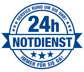 Sticker - 24h Notdienst - Service rund um die Uhr! Immer für Sie da!