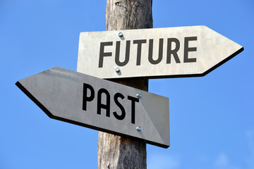 Poster - Future and past signpost