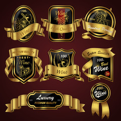Wall Mural - premium wine labels set