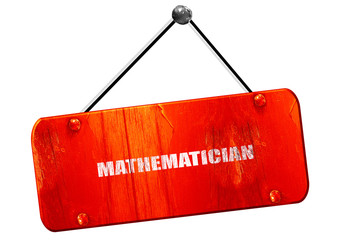 mathematician, 3D rendering, vintage old red sign