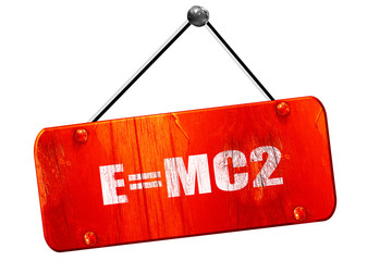 e = mc2, 3D rendering, vintage old red sign