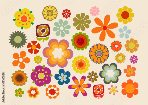 Fleurs des années soixante-dix (part 2) Tableau sur Toile