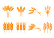 Orange cereal icons on white background