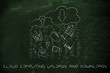 © faithie - cloud computing uploads & downloads, document and code rain