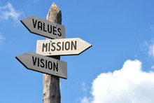 Values, Mission, Vision Signpost