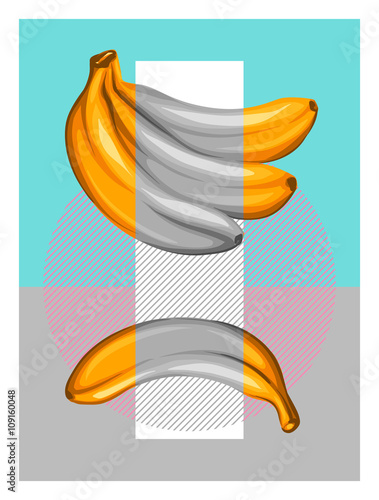 Naklejka samoprzylepna Plakat z bananami. 