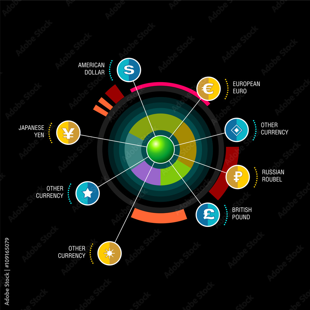 Round diagram with beam pointers infographic design template Stock ...