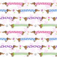 Seamless Pattern With Dachshunds