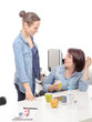 © Philipimage - Attractive two female colleagues are making a break