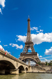 Fototapeta Na drzwi - Seine and Eiffel tower  in Paris