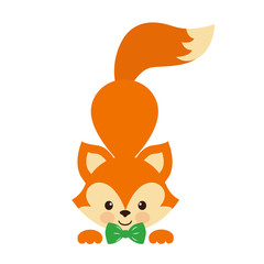 Wall Mural - fox with tie vector