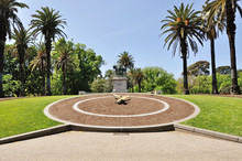 Big Clock On A Ground At The Queen Victoria Gardens In Melbourne, Australia. 