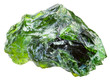 raw chrome diopside crystals isolated on white