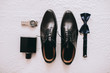 Set groom Butterfly shoes Belts Cufflinks Watches Men's Accessor