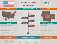 USA - Wyoming State Infographic Template