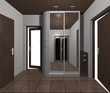 © zatelepina - interior design wardrobe with mirrored sliding doors 3D rendering