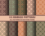 Fototapeta Perspektywa 3d - vector set of geometric seamless patterns for design